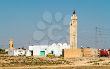 Typical mosque in the Tunisian countryside at Skhira. North Africa