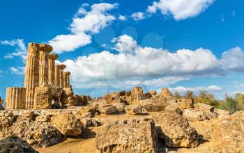Temple of Heracles at the Valley of the Temples in Agrigento - Sicily, Italy