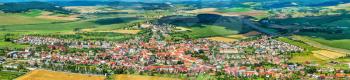 View on Spisske Podhradie town from Spis Castle - Presov region, Slovakia