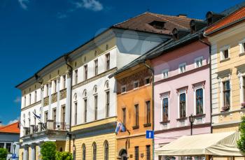 Traditional buildings in the old town of Levoca. A UNESCO world heritage site in Slovakia