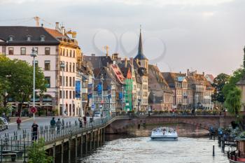 Embankment of the Ill river in Strasbourg - Alsace, France