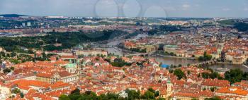 Panorama of Prague from Petrin Lookout Tower