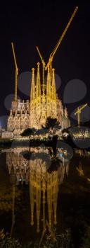 Sagrada Familia cathedral, under construction. Barcelona, Spain