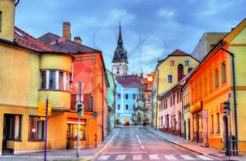 Houses in the old town of Jindrichuv Hradec city - South Bohemia, Czech Republic