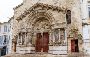 Entrance of the Church of St. Trophime in Arles - France