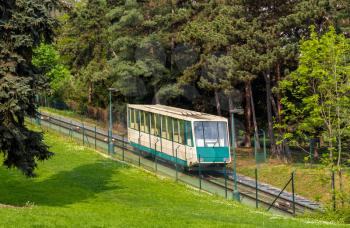A funicular car in Prague