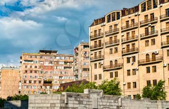 Soviet residential buildings in Yerevan, the capital of Armenia