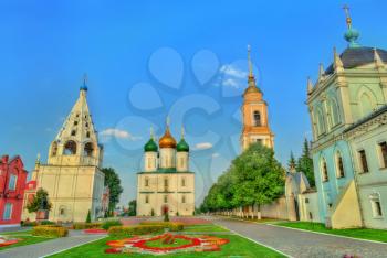 The ensemble of buildings on the Cathedral Square at Kolomna Kremlin - Moscow region, Russia