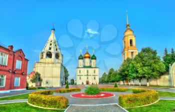 The ensemble of buildings on the Cathedral Square at Kolomna Kremlin - Moscow region, Russia