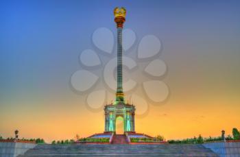 Independence Monument in Dushanbe, the Capital of Tajikistan. Central Asia
