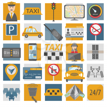 Taxi icon. Flat design. Vector illustration