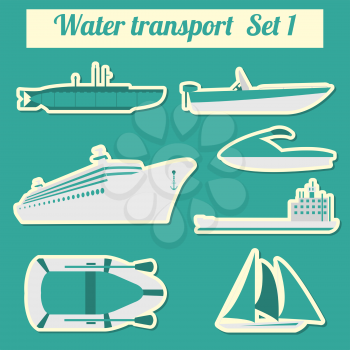 Set of water transport icon  for creating your own infographics or maps. Vector illustration