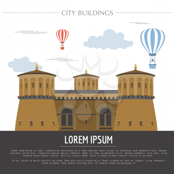 City buildings graphic template. Luxembourg. Vector illustration