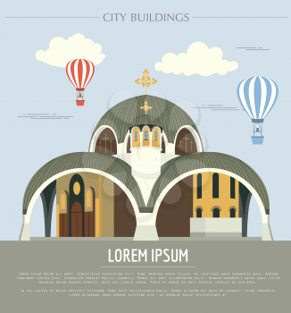 City buildings graphic template. Macedonia. Vector illustration