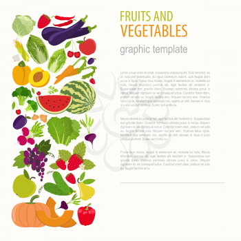 Fruits and vegetables. Nutrition. Icon set. Vector illustration