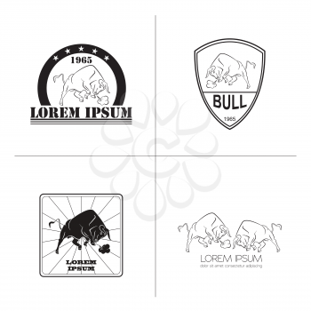 Bull logo and badges templates. Vector illustration