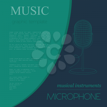 Musical instruments graphic template. Microphone. Vector illustration