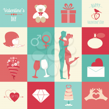 Valentine's day infographic. Flat style love graphic template. Vector illustration