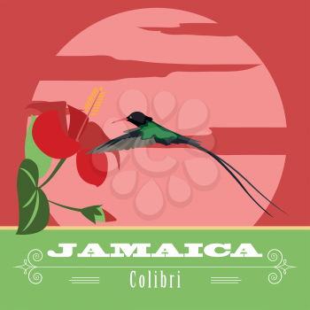 Jamaica landmarks. Retro styled image. Vector illustration