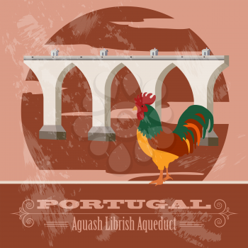 Portugal  landmarks. Retro styled image. Vector illustration