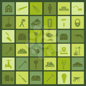 Set of house repair tools icons. Vector illustration
