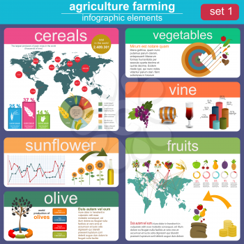 Agriculture, animal husbandry infographics, Vector illustration