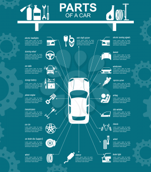 Car service, repair Infographics. Vector illustration