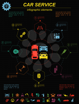 Car service, repair Infographics. Vector illustration