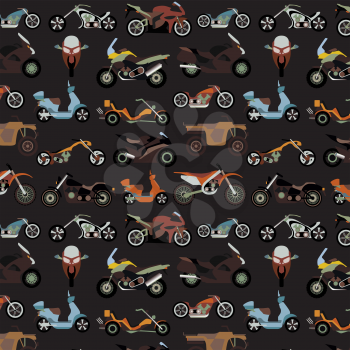 Motorcycles background, pattern. Vector illustration
