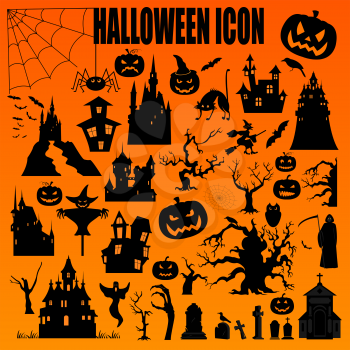 Halloween holiday constructor. Graphic template. Flat icons. Vector illustration