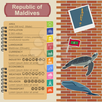 Maldives  infographics, statistical data, sights. Vector illustration