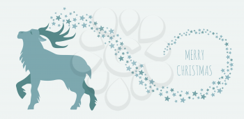 Fairy reindeer  Elements for christmas holiday greeting card, poster design. Vector illustration