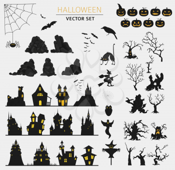 Halloween holiday info graphic elements. Flat design. Vector illustration