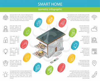 Smart home. Isometric infographic collection. Vector illustration