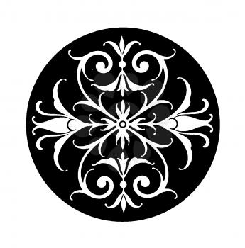 Royalty Free Clipart Image of a Decorative Accent in a Round Circle