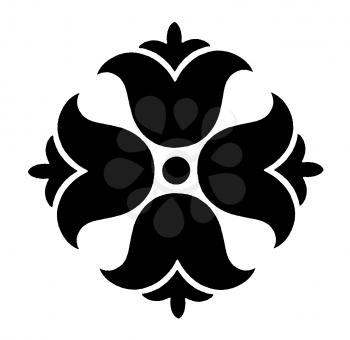 Royalty Free Clipart Image of a Decorative Floral Element