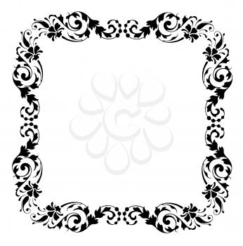 Royalty Free Clipart Image of a Square Floral Frame