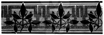 Royalty Free Clipart Image of a Leafy Grey Horizontal Border