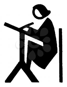 Royalty Free Clipart Image of a Person Drafting
