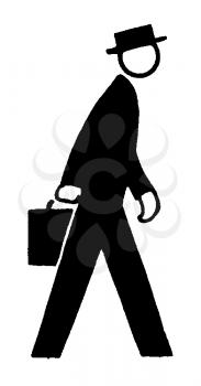 Royalty Free Clipart Image of a Man Walking