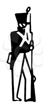 Royalty Free Clipart Image of a Soldier With a Bayonet