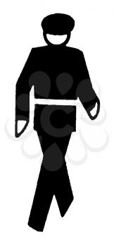 Royalty Free Clipart Image of a Marching Soldier from the Back