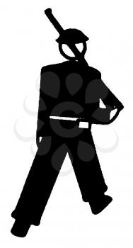 Royalty Free Clipart Image of a Soldier Marching With a Rifle