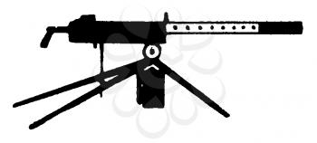 Royalty Free Clipart Image of a Military Machine Gun