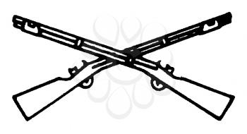 Royalty Free Clipart Image of Two Rifles