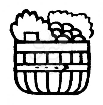 Royalty Free Clipart Image of a Basket of Produce