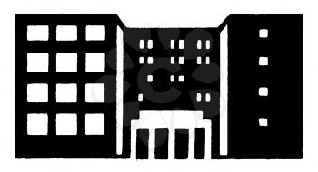 Royalty Free Clipart Image of a Big Building
