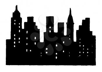 Royalty Free Clipart Image of a Skyline