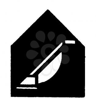 Royalty Free Clipart Image of a Vacuum Cleaner in a House