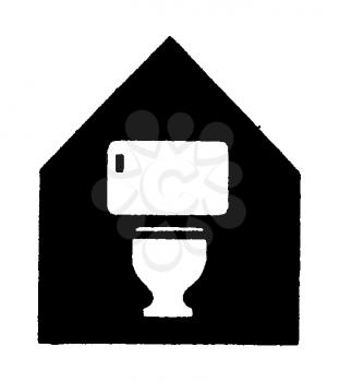 Royalty Free Clipart Image of a Toilet in a House